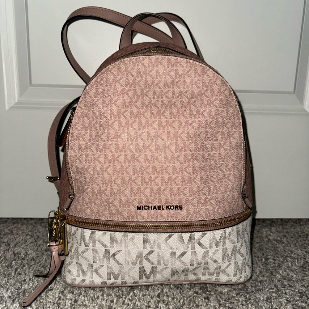 Michael Kors Blush and Ivory Backpack